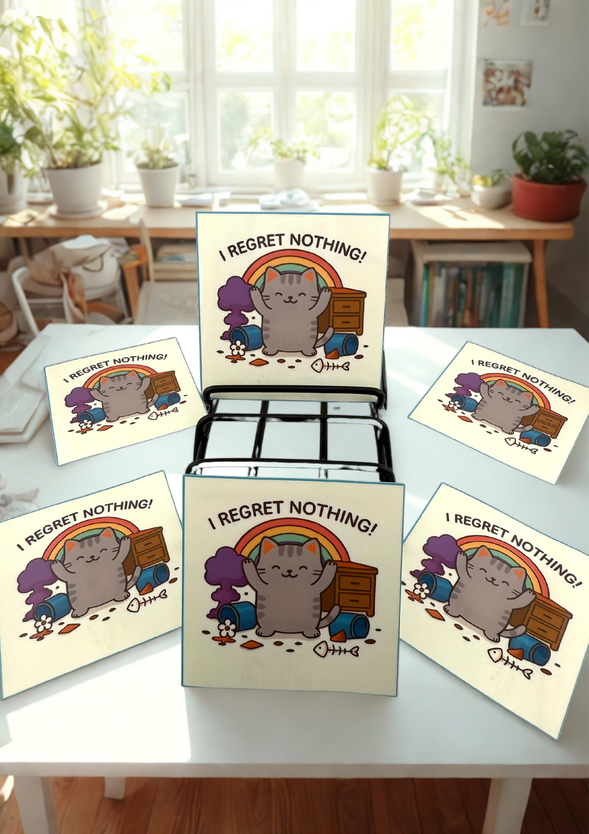 I regret nothing kitty Vinyl Sticker