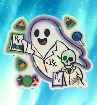 Pharmacy Ghost Vinyl Holographic Sticker