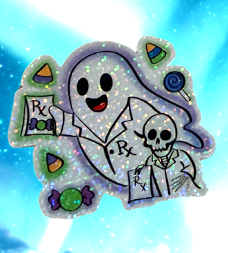 Pharmacy Ghost Vinyl Holographic Sticker