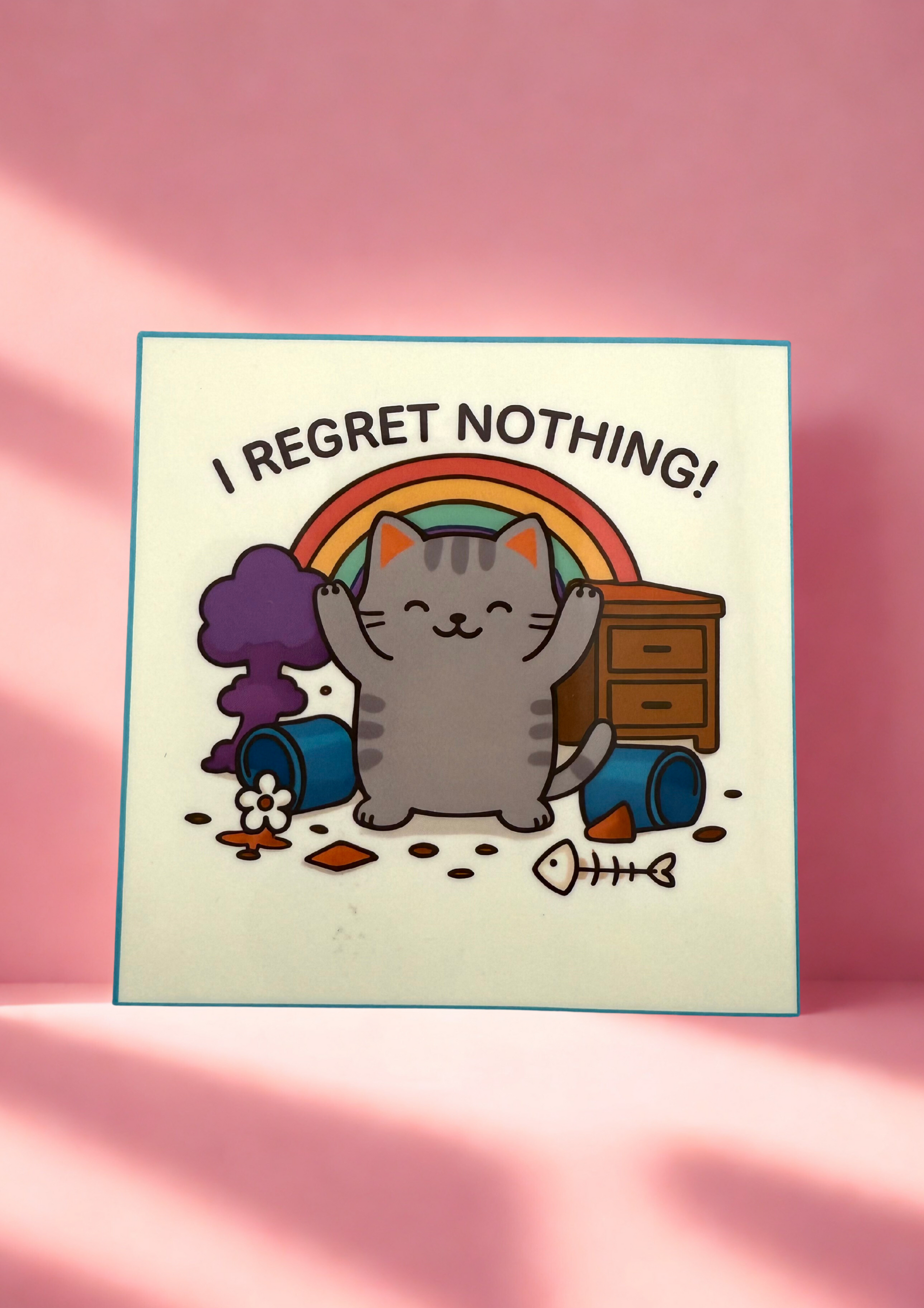I regret nothing kitty Vinyl Sticker