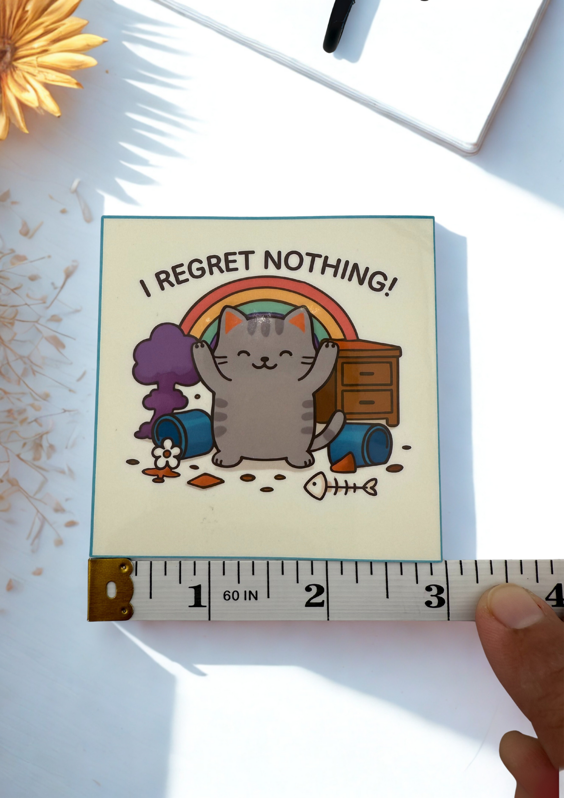 I regret nothing kitty Vinyl Sticker