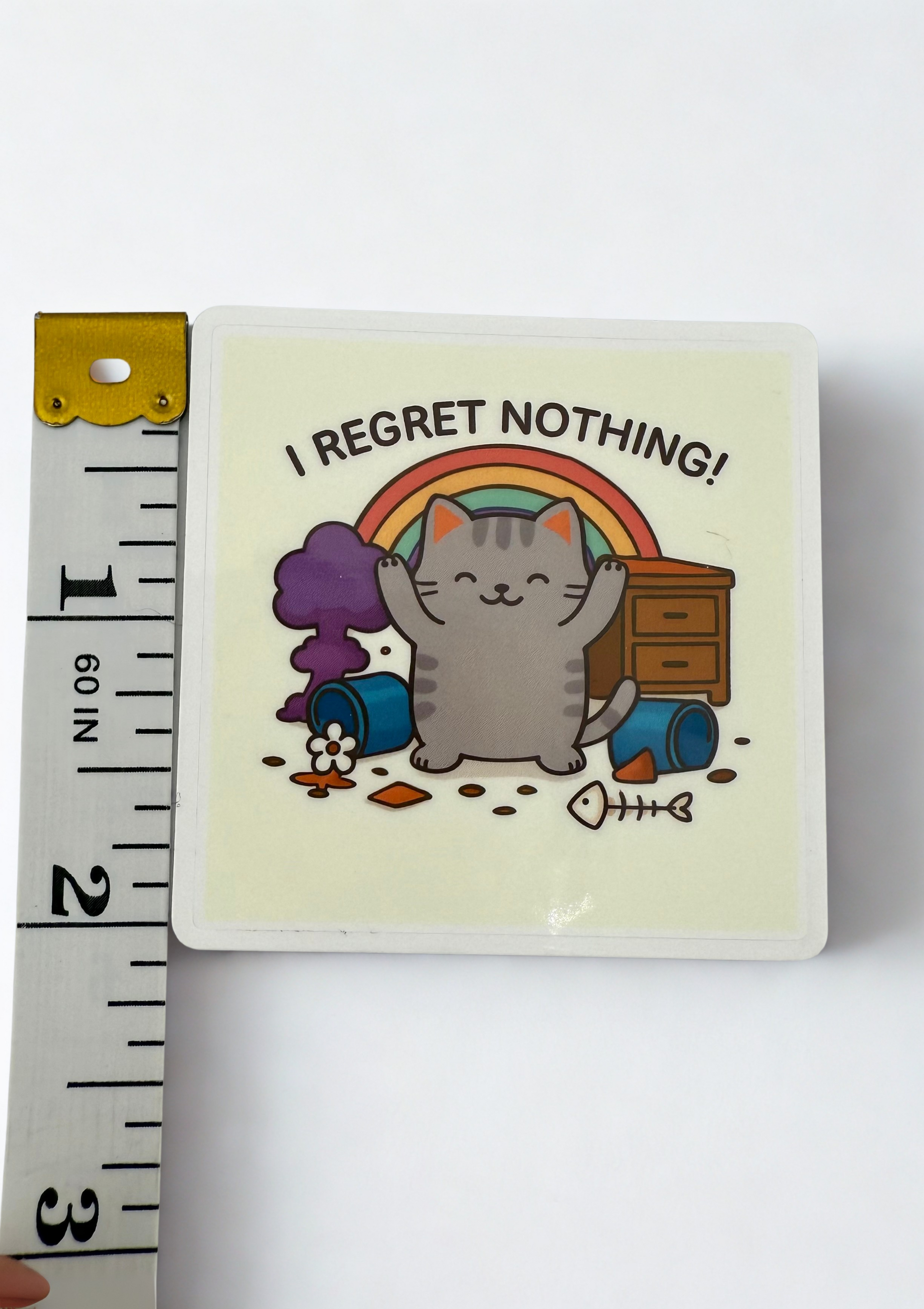 I regret nothing kitty Vinyl Sticker
