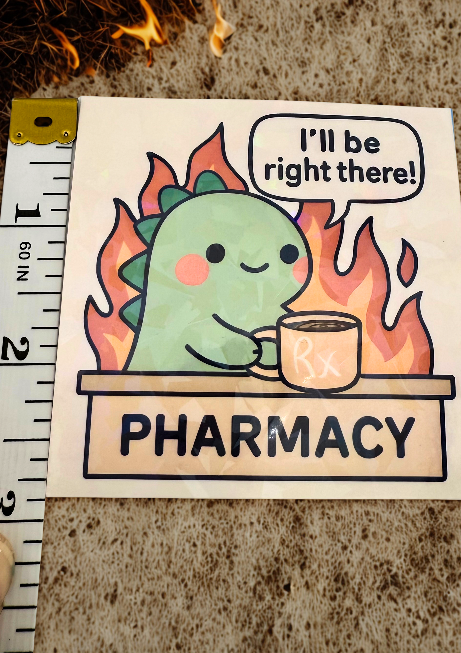 I'll be right there! Chaos Gem Holographic sticker 2.87"