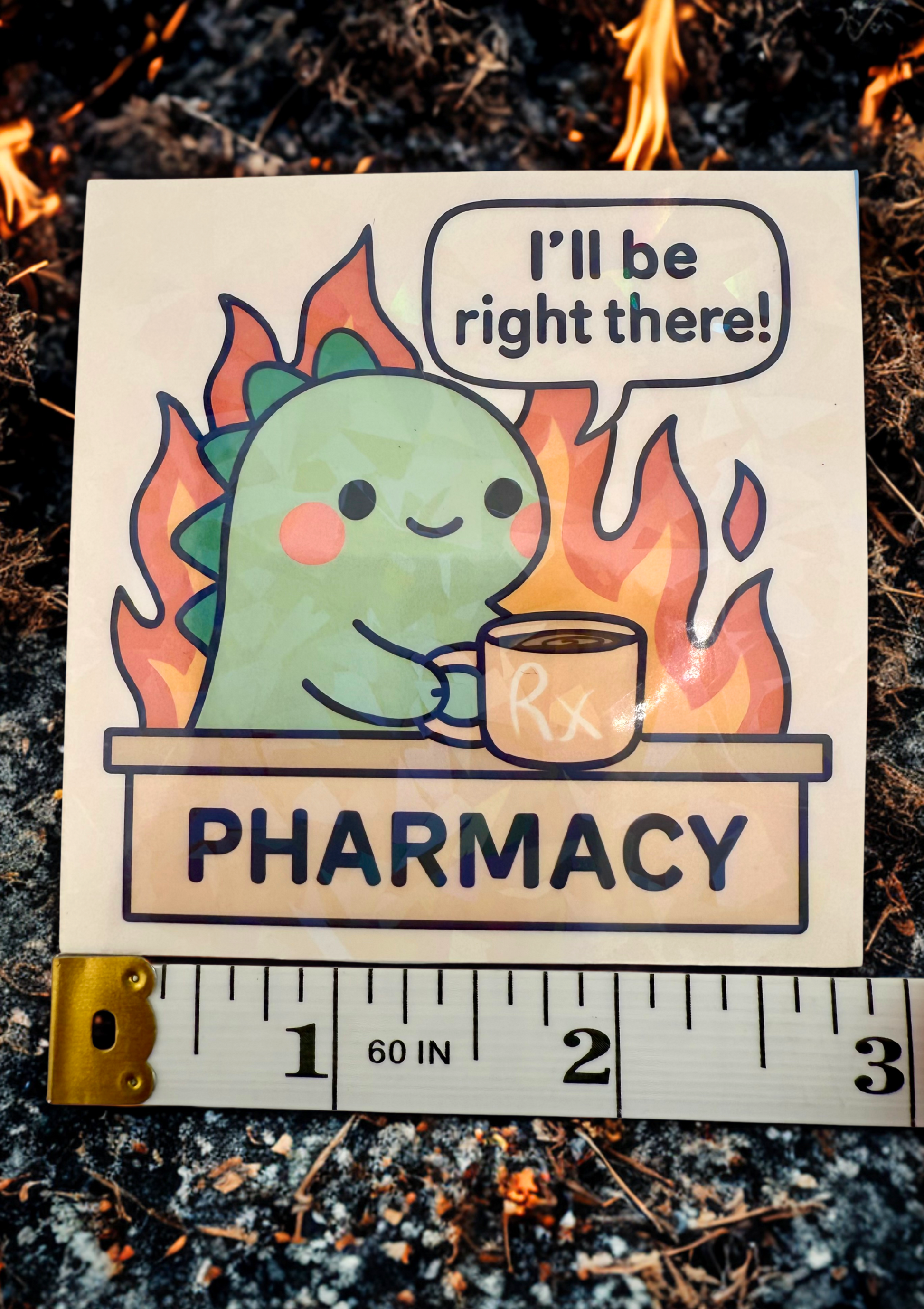 I'll be right there! Chaos Gem Holographic sticker 2.87"